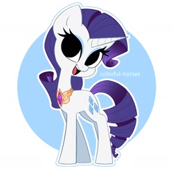 Size: 1658x1658 | Tagged: safe, artist:syrupyyy, rarity, pony, unicorn, g4, cute, element of generosity, eyeshadow, female, makeup, mare, open mouth, raribetes, solo