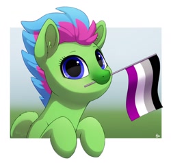 Size: 2000x1900 | Tagged: safe, artist:luminousdazzle, luminous dazzle, pegasus, pony, asexual, asexual pride flag, blue eyes, female, mare, pride, pride flag, solo
