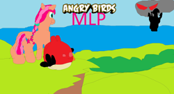 Size: 11792x6408 | Tagged: safe, artist:willtheraven1, sunny starscout, bird, cardinal, earth pony, pony, g5, 1000 hours in ms paint, angry birds, angry birds rio, crossover, game, red bird, rio