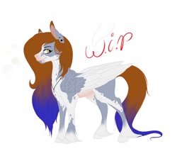 Size: 1138x1003 | Tagged: safe, artist:eperyton, oc, oc only, pegasus, pony, ear fluff, ear piercing, female, hoof fluff, jewelry, mare, necklace, pegasus oc, piercing, simple background, solo, white background, wings