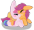 Size: 792x700 | Tagged: safe, artist:l00giedoogie, scootaloo, toola roola, pony, g4, big ears, female, lesbian, older, ship:toolaloo, simple background, transparent background