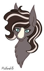Size: 935x1500 | Tagged: safe, artist:misskanabelle, oc, oc only, earth pony, pony, bust, chest fluff, earth pony oc, signature, simple background, solo, transparent background