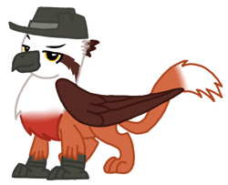 Size: 532x433 | Tagged: safe, alternate version, artist:agdapl, griffon, base used, crossover, griffonized, hat, simple background, smiling, sniper, sniper (tf2), solo, species swap, team fortress 2, transparent background