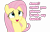 Size: 3774x2404 | Tagged: safe, fluttershy, pegasus, pony, g4, female, high res, hoof on cheek, mare, open mouth, open smile, simple background, smiling, solo, talking, text, transparent background, vector