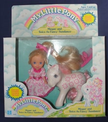 Size: 2420x2727 | Tagged: safe, photographer:dollhands, megan williams, sundance, g1, bow, hair bow, high res, irl, packaging, photo, toy, twice as fancy ponies