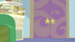 Size: 1280x720 | Tagged: safe, screencap, g4, season 9, student counsel, background, door, liminal space, no pony, scenic ponyville, starlight's office