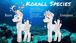 Size: 1280x720 | Tagged: safe, artist:kefico, oc, oc only, original species, pony, antlers, augmented tail, closed species, coral, coral pony, duo, koral pony, korall, underwater