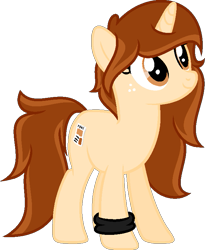 Size: 635x776 | Tagged: safe, artist:katsubases, artist:pegasski, oc, oc only, pony, unicorn, g4, base used, bracelet, eyelashes, female, freckles, horn, jewelry, mare, simple background, smiling, solo, transparent background, unicorn oc