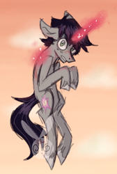 Size: 350x521 | Tagged: safe, artist:skybunox, shadow lock, pony, unicorn, g4, floating, glowing horn, horn, male, solo, stallion