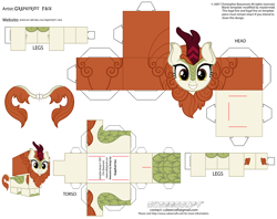 Size: 2979x2354 | Tagged: safe, artist:grapefruit-face, artist:jhayarr23, autumn blaze, kirin, g4, craft, cubeecraft, high res, papercraft, printable, smiling, solo, updated, vector used
