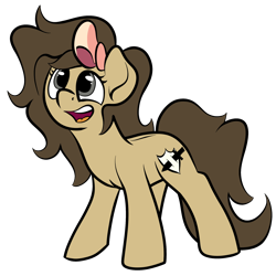 Size: 2000x2000 | Tagged: safe, artist:skookz, oc, oc only, earth pony, pony, bow, excited, female, hair bow, happy, high res, mare, simple background, solo, standing, transparent background