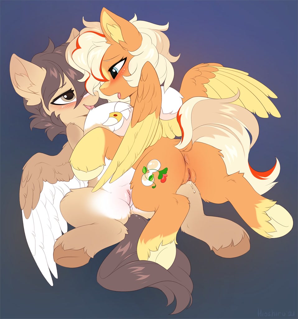 explicit, artist:hioshiru, oc, oc only, pegasus, <b>pony</b>, anus, clitoris, duo,...