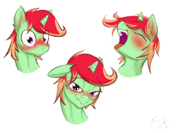 Size: 2048x1536 | Tagged: safe, artist:frist44, oc, oc only, oc:jonin, pony, unicorn, ahegao, blushing, bust, eyes closed, horn, lip bite, male, open mouth, portrait, simple background, solo, stallion, surprised, tongue out, transparent background