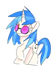 Size: 768x1024 | Tagged: safe, artist:pnpn_721, dj pon-3, vinyl scratch, pony, unicorn, g4, female, mare, no pupils, simple background, solo, white background