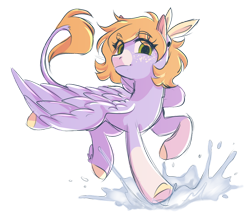 Size: 1024x911 | Tagged: safe, artist:lynesssan, oc, oc only, pegasus, pony, puddle, solo