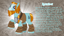 Size: 4617x2590 | Tagged: safe, artist:andoanimalia, rockhoof, earth pony, pony, g4, bio, high res, male, show accurate, solo, stallion, story included