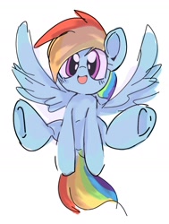 Size: 1080x1432 | Tagged: safe, artist:pnpn_721, rainbow dash, pegasus, pony, g4, female, mare, open mouth, open smile, simple background, smiling, solo, white background