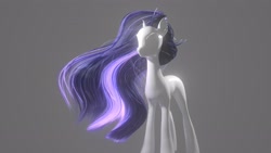 Size: 3840x2160 | Tagged: safe, artist:robinrain8, pony, 3d, high res, model, no tail, render, solo, wavy hair