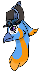 Size: 424x768 | Tagged: safe, alternate version, artist:agdapl, bird, parrot, bust, colored, hat, male, simple background, species swap, spy, spy (tf2), team fortress 2, transparent background
