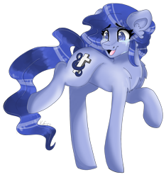 Size: 1340x1434 | Tagged: safe, artist:kefico, oc, oc only, earth pony, pony, chest fluff, ear fluff, earth pony oc, looking back, open mouth, simple background, smiling, solo, transparent background