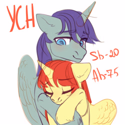 Size: 2500x2500 | Tagged: safe, artist:nika-rain, oc, pony, any gender, any race, any species, auction, auction open, commission, cute, eyes closed, female, high res, hug, male, sketch, ych sketch, your character here