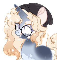 Size: 2988x3152 | Tagged: safe, artist:lilywolfpie, oc, oc only, pony, unicorn, beanie, female, glasses, hat, high res, mare, simple background, solo, transparent background