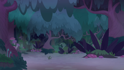 Size: 1280x720 | Tagged: safe, screencap, g4, season 9, student counsel, background, everfree forest, mushroom, night, scenic ponyville, tree