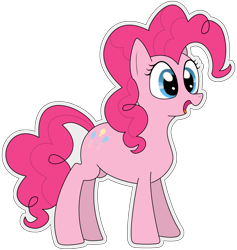Size: 1280x1349 | Tagged: safe, artist:doodledonutart, pinkie pie, earth pony, pony, g4, female, full body, mare, open mouth, simple background, solo, standing, transparent background
