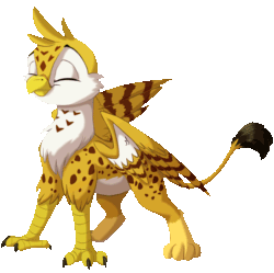 Size: 832x828 | Tagged: safe, artist:sirzi, edit, oc, oc only, oc:beaky, griffon, fanfic:yellow feathers, animated, disney style, gif, griffon oc, simple background, solo, transparent background