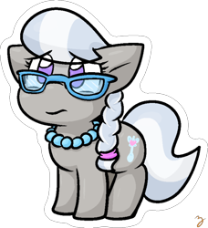 Size: 640x701 | Tagged: safe, artist:zutcha, silver spoon, earth pony, pony, g4, female, filly, glasses, simple background, solo, transparent background