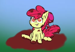 Size: 640x447 | Tagged: safe, artist:tangerineblasttheintern, apple bloom, earth pony, pony, g4, :p, female, filly, mud, solo, tongue out