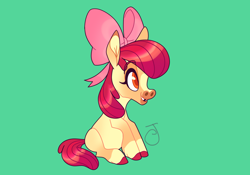 Size: 3000x2100 | Tagged: safe, artist:janegumball, apple bloom, earth pony, pony, g4, female, filly, green background, high res, simple background, solo