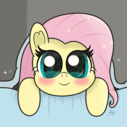 Size: 2000x2000 | Tagged: safe, artist:limitmj, fluttershy, pegasus, pony, big eyes, blushing, cute, daaaaaaaaaaaw, female, high res, leaning, looking at you, mare, shyabetes, smiling, solo, sparkles, starry eyes, wingding eyes