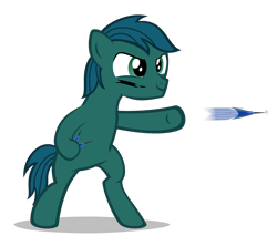 Size: 2340x2080 | Tagged: safe, artist:strategypony, oc, oc only, oc:poison trail, earth pony, pony, bipedal, colt, earth pony oc, face paint, high res, hoof hold, male, simple background, throwing, transparent background