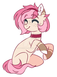 Size: 1024x1384 | Tagged: safe, artist:lynesssan, oc, oc only, oc:tydoll, earth pony, pony, choker, deviantart watermark, female, mare, obtrusive watermark, simple background, transparent background, watermark