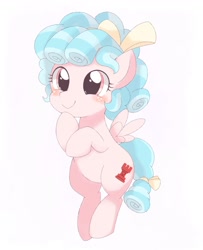 Size: 1502x1847 | Tagged: dead source, safe, artist:ginmaruxx, cozy glow, pegasus, pony, blushing, cozybetes, cute, female, filly, flying, simple background, smiling, solo, white background