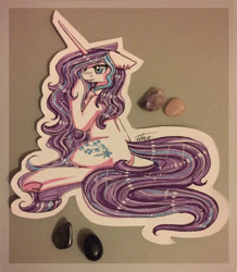 Size: 2287x2622 | Tagged: safe, artist:inspiredpixels, oc, oc only, pony, unicorn, ear piercing, earring, female, high res, jewelry, mare, piercing, solo, traditional art