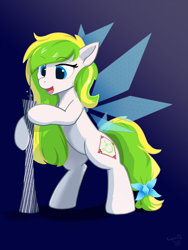 Size: 1980x2640 | Tagged: safe, artist:nongsini112, oc, oc only, oc:tea fairy, unnamed oc, earth pony, pegasus, pony, bipedal, canton tower, earth pony oc, female, giant pony, gradient background, high res, hug, macro, mascot, open mouth, open smile, pegasus oc, signature, smiling, trio