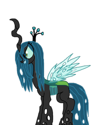Size: 1500x2000 | Tagged: safe, artist:alvaxerox, queen chrysalis, changeling, changeling queen, g4, crown, female, jewelry, regalia, simple background, solo, transparent background