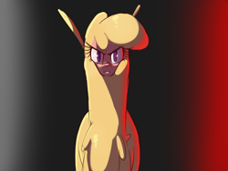 Size: 1022x770 | Tagged: safe, artist:hitsuji, paprika (tfh), them's fightin' herds, angry, community related, menacing, paprika is not amused, run, solo, this will end in pain, unamused