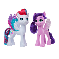 Size: 2000x2000 | Tagged: safe, pipp petals, zipp storm, pegasus, pony, g5, my little pony: a new generation, official, brushable, concave belly, duo, female, high res, mare, royal sisters (g5), siblings, simple background, sisters, slender, target (store), thin, toy, white background