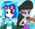 Size: 1280x1050 | Tagged: safe, artist:rjp.rammy, dj pon-3, octavia melody, vinyl scratch, equestria girls, g4, alternate clothes, clothes, cute, duo, duo female, female, headphones, musical instrument, pants, shirt, skirt, sunglasses, tavibetes, vinylbetes, violin