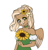 Size: 806x831 | Tagged: safe, artist:purring_cat, pegasus, anthro, female, flower, half body, oc pegasus, sunflower, sunflower breeze