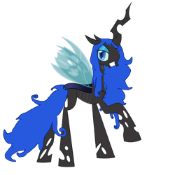 Size: 4000x4000 | Tagged: safe, artist:basinator, oc, oc only, oc:blue visions, changeling, pony, blue changeling, female, krita, mare, requested art, simple background, solo, transparent background, vector