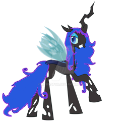 Size: 1280x1280 | Tagged: safe, artist:basinator, oc, oc only, oc:blue visions, changeling, blue changeling, female, mare, requested art, simple background, solo, vector