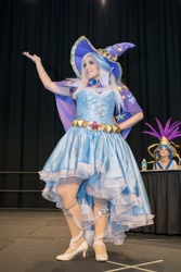 Size: 1367x2048 | Tagged: safe, artist:mieucosplay, trixie, human, bronycon, bronycon 2016, g4, cape, clothes, cosplay, costume, hand on hip, hat, irl, irl human, photo, trixie's cape, trixie's hat