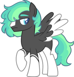 Size: 1370x1430 | Tagged: safe, artist:kurosawakuro, oc, oc only, pegasus, pony, base used, male, offspring, parent:blossomforth, parent:thunderlane, parents:blossomlane, simple background, solo, stallion, transparent background, two toned wings, wings