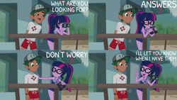 Size: 1280x720 | Tagged: safe, edit, edited screencap, editor:quoterific, screencap, sci-twi, timber spruce, twilight sparkle, equestria girls, equestria girls series, g4, unsolved selfie mysteries, beach, clothes, eyes closed, female, geode of telekinesis, glasses, jewelry, lifeguard timber, magical geodes, male, necklace, one-piece swimsuit, open mouth, ponytail, shipping, sleeveless, smiling, straight, swimsuit, timbertwi