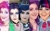 Size: 1155x720 | Tagged: safe, artist:sarahndipity cosplay, aria blaze, pinkie pie, princess luna, starlight glimmer, twilight sparkle, human, equestria girls, g4, clothes, cosplay, costume, eyeshadow, irl, irl human, makeup, photo