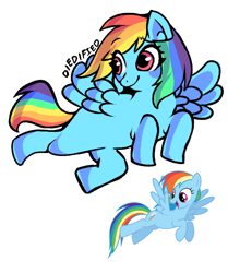 Size: 650x778 | Tagged: safe, artist:diedified, rainbow dash, pegasus, pony, g4, eye clipping through hair, eyelashes, female, flying, mare, missing cutie mark, reference used, smiling, solo